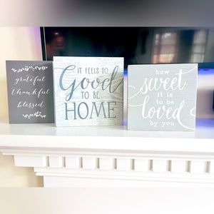 Set of (3) Home Decor Accent Wall Plaques Farmhouse Signs